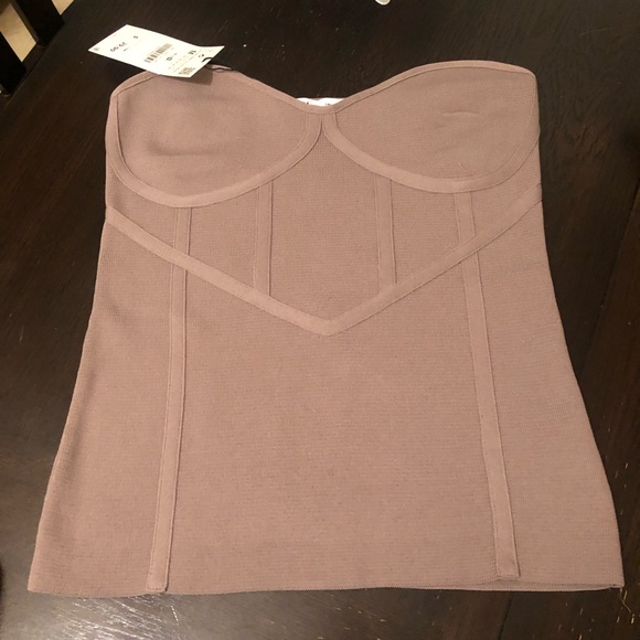 Zara Tops - NWT Zara Strapless Brown Top